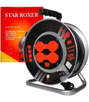 Prailgintuvas su metaline rite 50m, 3Gx2.5mm², 2500W STAR ROXER SR-203