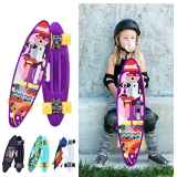 Penny Board riedlentė su rankena ir LED šviečiančiais ratais