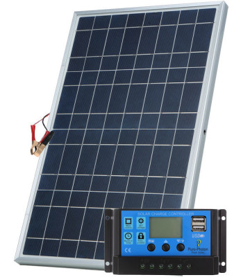 Saulės panelė - skydelis su įtampos reguliatorium, VSP-40W 12V 10A, 670x420x25mm FM-314