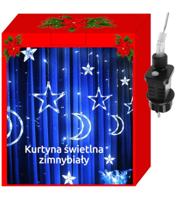 Šviesos užuolaidos 138LED - šaltai balta 31V KŚ11330