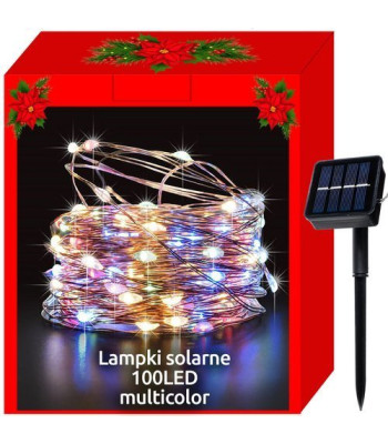 Saules kaledines lemputes - 100LED daugiaspalviai laidai