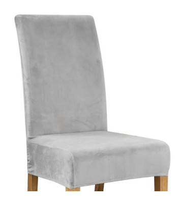 Tamprus aksominis kėdės užvalkalas - pilkas