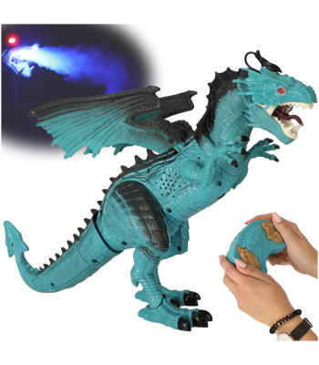 RC dinozauras valdomas drakonas - eina riaumoja riaumoja kvėpuoja garais 41 cm