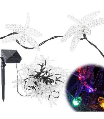 Saulės Dragonfly sodo žibintai 6,5 m 30LED multicolour