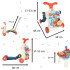 Vaikiškas vežimėlis vaikštynė, važinėjanti ant interaktyvaus stalo 5in1