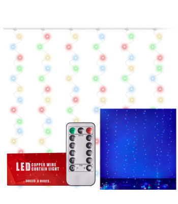 LED užuolaidų apšvietimas 3x3m 300LED multicolour