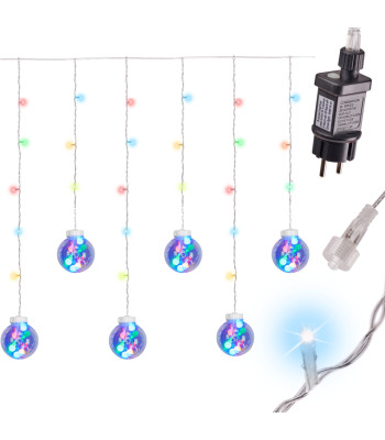 LED užuolaidų žibintai pakabinami rutuliukai 3 m 108LED daugiaspalviai