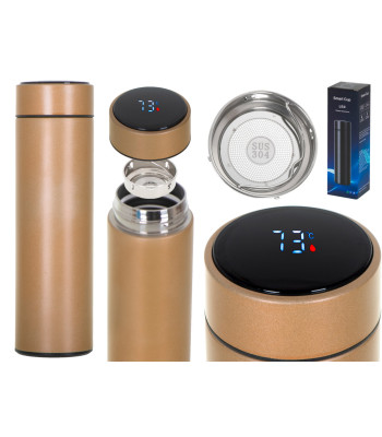 "Thermos" puodelis smart LED 500ml auksinis