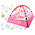 Mokomasis žaidimų kilimėlis su kamuoliukais rožinės spalvos