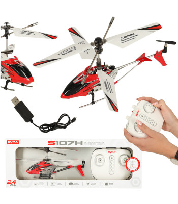 SYMA S107H RC sraigtasparnis 2.4GHz RTF raudonos spalvos