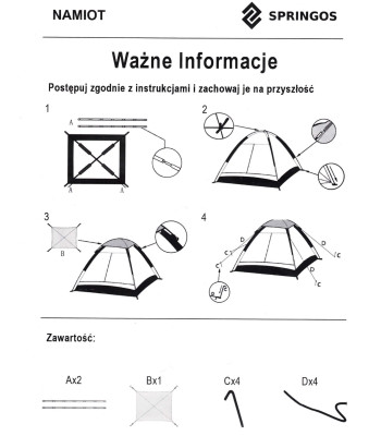 2 asmenų mėlyna kempingo palapinė su tinkleliu nuo uodų ir UV filtru Springos PT007