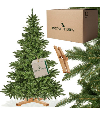 CT0194 Dirbtinė Kalėdų eglutė 180 cm Premium Royal Trees, natūrali eglutė su mediniu stovu