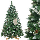 CT0191 Dirbtinė Kalėdų eglutė 220 cm Premium Royal Trees, snieguota deimantinė pušis su kūgiais