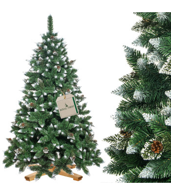 CT0191 Dirbtinė Kalėdų eglutė 220 cm Premium Royal Trees, snieguota deimantinė pušis su kūgiais