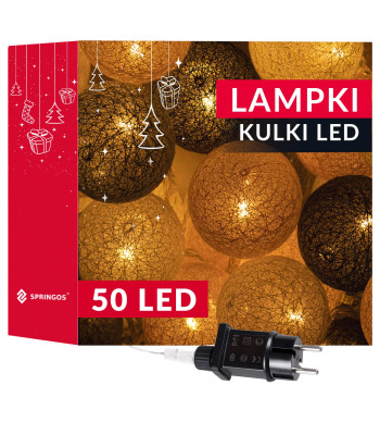 Medvilnės kamuoliukai Springos CL0155, 50 LED