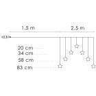 Šviesos užuolaida Springos CL4139, 70 LED, žvaigždutės, šiltai balta