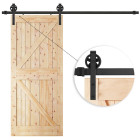 Bėgimo durų sistema Springos HA5007, 183 cm, barn door, slankiklis su furnitūra iki 100 kg, juoda