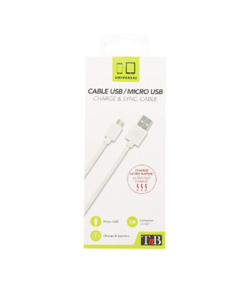 Laidas USB / microUSB, 1m, baltas