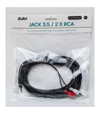 Audio laidas Jack 3.5/2Xrca 5m