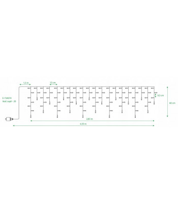 Kurtyna świetlna SOPLE 100LED MULTIKOLOR lampki