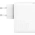 Baseus sieninis įkroviklis GaN5 Pro PD 100W 1x USB-C 1x USB white+ USB-C - USB-C