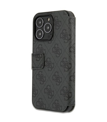 Guess dėklas skirtas iPhone 13 Pro Max 6,7 GUBKP13X4GMGGR pilkas knygų dėklas 4G Big Metal Logo