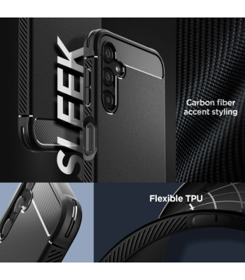 Spigen dėklas Rugged Armor, skirtas Samsung Galaxy A14 4G / LTE matinės juodos spalvos