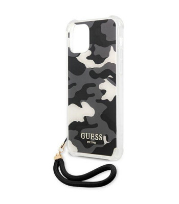 Guess telefono dėklas  iPhone 11 GUHCN61KSARBK black hard telefono dėklas Camo Collection