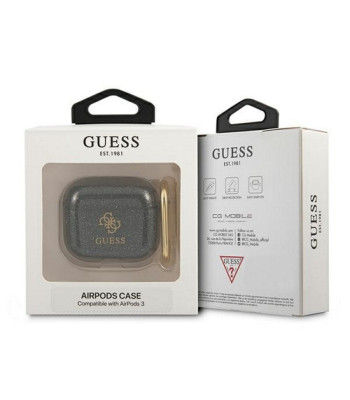 Guess telefono dėklas  AirPods 3 GUA3UCG4GK black Glitter Collection