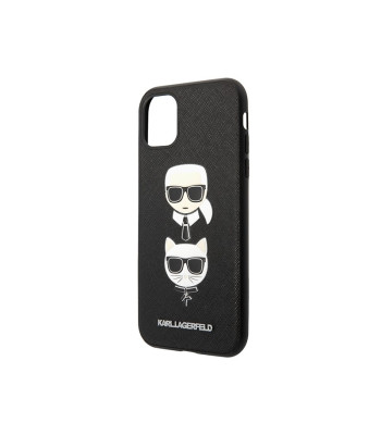 Karl Lagerfeld dėklas iPhone 11 Pro KLHCN58SAKICKCBK black harddėklas Saffiano Karl-Choupette Head