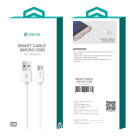 Devia kabelis Smart USB - microUSB 2,0 m 2,1A baltas