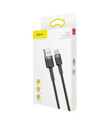 Baseus kabelis Cafule USB - USB-C 2,0 m 2A pilkai juodas