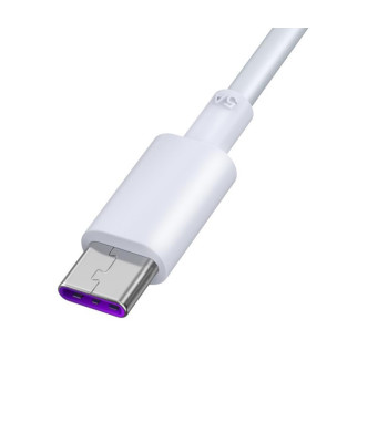 Devia kabelis Shark USB - USB-C 1,5 m 5A baltas