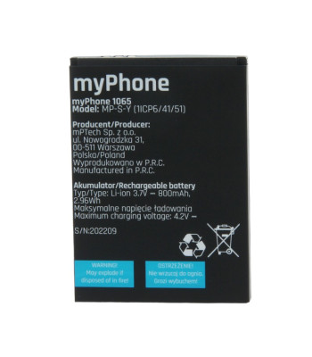 „myPhone“ 1062 / 1065 800 mAh baterija