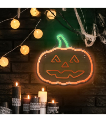 Neoninė PLEXI LED HAPPY PUMPKIN oranžinė žalia FPNE10 Forever Light