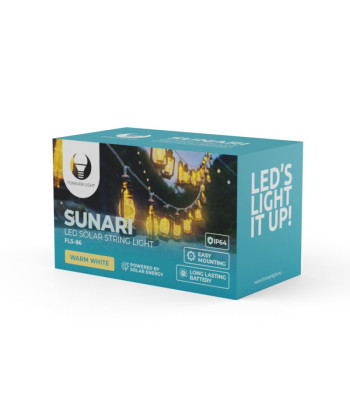 SUNARI saulės lemputės  LED FLS-86 30LED 6,5m 600mAh Li-Ion ever Light