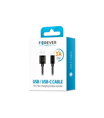 Forever kabelis USB - USB-C 1,0 m 3A juodas