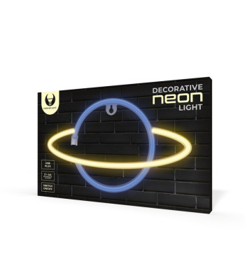 Neoninė LED lemputė SATURN geltonai mėlyna Šikšnosparnis + USB FLNE11 Forever Light