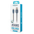 Forever Jeans kabelis USB - Lightning 1,0 m 2A mėlynas