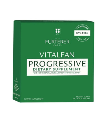 René Furterer Maisto papildas lėtiniam plaukų slinkimui gydyti Vitalfan Antichute Progressive 30 kapsulių