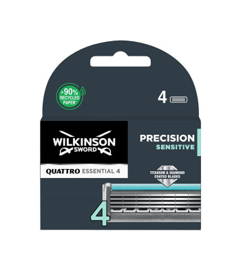 Wilkinson Sword Atsarginė galvutė Quattro Essential Precision Sensitiv e 4 vnt.