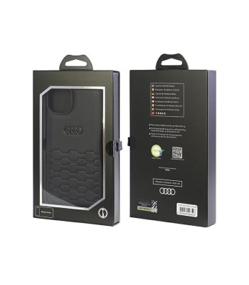 Audi dėklas for iPhone 15 Plus 6,7 black GT Synthetic Leather