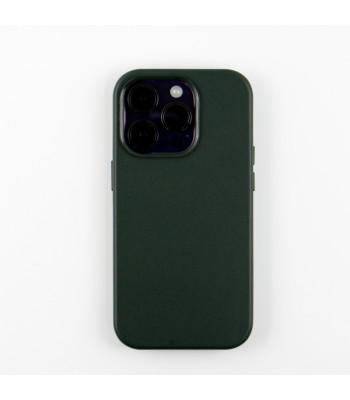 Mag Leather dėklas for do iPhone 15 Plus 6,7 dark green