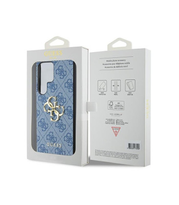 Guess dėklas for Samsung Galaxy S24 Ultra GUHCS24L4GMGBL blue HC PU LEATHER 4G METAL LOGO