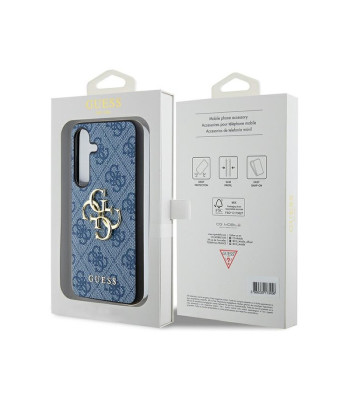 Guess dėklas for Samsung Galaxy S24 GUHCS24S4GMGBL blue HC PU LEATHER 4G METAL LOGO