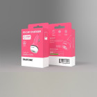 PANTONE automobilinis įkroviklis 38W PD QC 1x USB 1x USB-C PT-PDDC05 Pink 184C