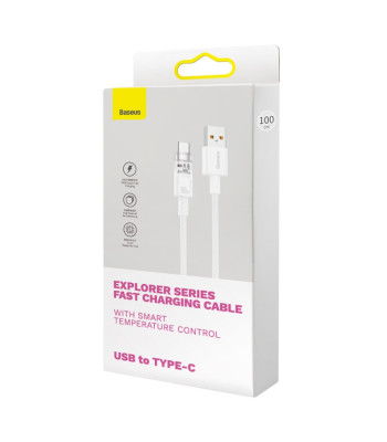 Baseus cable Explorer USB - USB-C 1,0m white smart temperature control 100W