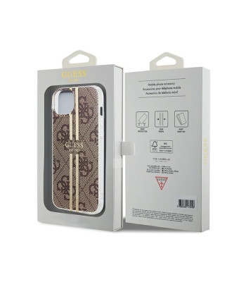 Guess dėklas for iPhone 15 Plus 6,7 GUHCP15MH4PSEGW brown HC IML 4G GOLD STRIPE