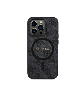 Guess dėklas for iPhone 13 Pro Max 6,7 GUHMP13XG4GFRK black HC MAGSAFE PU 4G RING CLASSIC LOGO