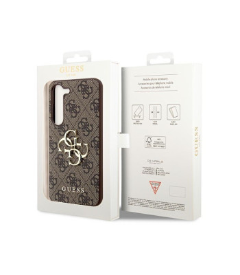 Guess dėklas for Samsung Galaxy S23 FE GUHCS23FE4GMGBR GUESS HC PU 4G BIG METAL LOGO BROWN